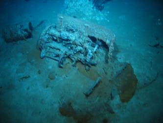 Remnants of .5 inch quad machine gun mount